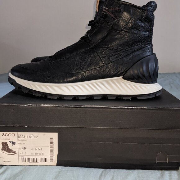 Men's Ecco Exostrike Mid-Hiking Boots Black Dyneema Leather Size EU 46 - Picture 5 of 5